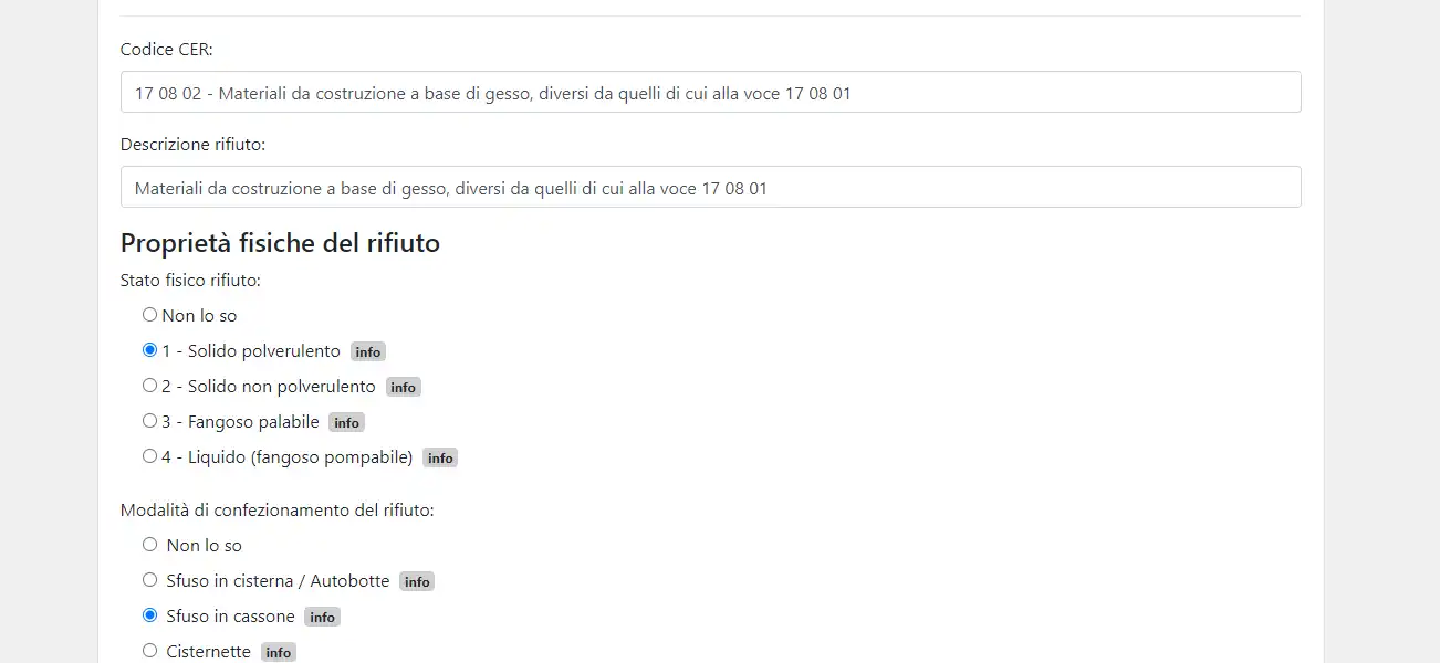 Impianti di Smaltimento e scheda di omologa DIGITALE